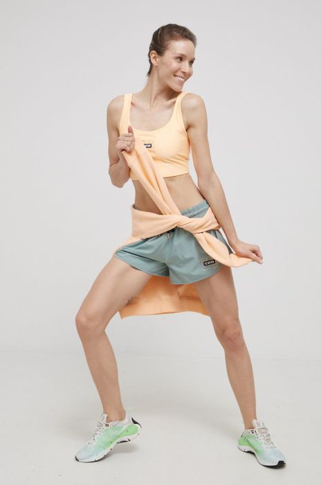 Шорти P.E Nation жіночі колір зелений однотонні середня посадка