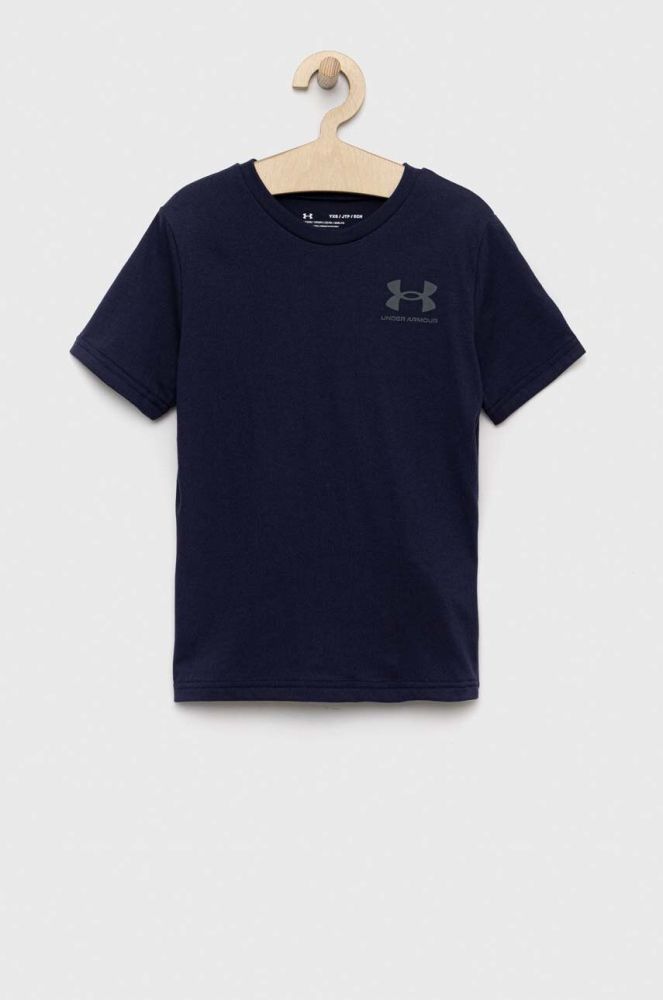 Дитяча футболка Under Armour колір синій однотонний
