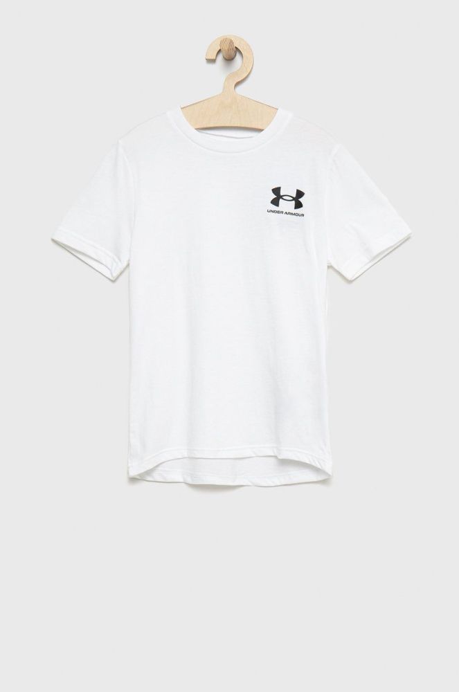 Дитяча футболка Under Armour колір білий однотонний