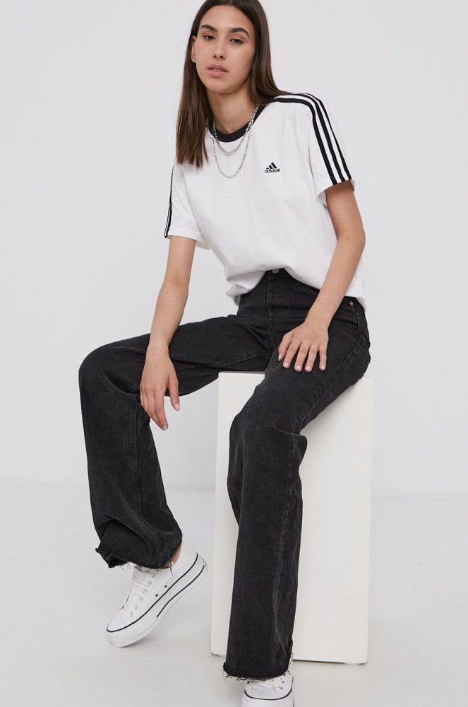 Бавовняна футболка adidas колір білий (1694121)