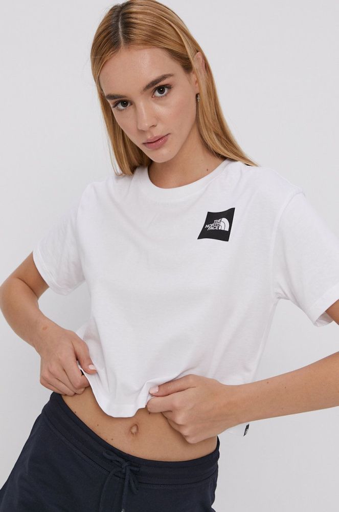 Бавовняна футболка The North Face колір білий NF0A4SY9FN41-FN41