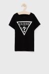 Дитяча бавовняна футболка Guess колір чорний (1523038)