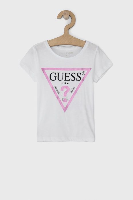 Дитяча бавовняна футболка Guess колір білий (1536252)