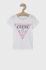 Дитяча бавовняна футболка Guess колір білий (1536252)