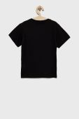 Дитяча бавовняна футболка adidas Originals H25245 колір чорний з принтом