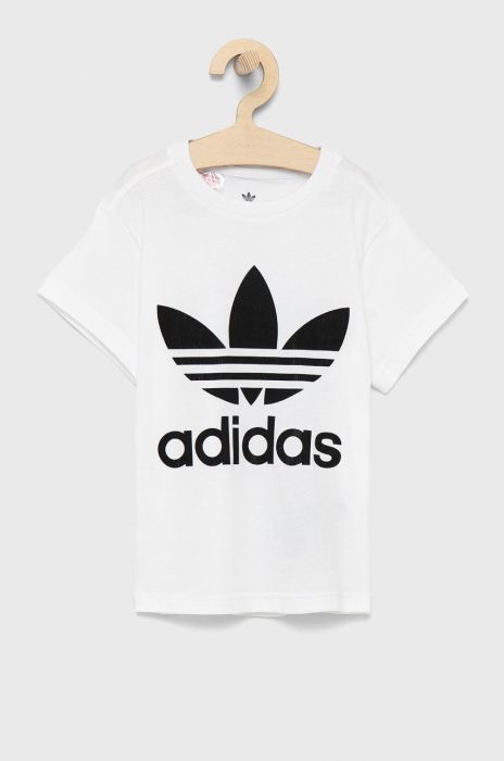 Дитяча бавовняна футболка adidas Originals колір білий з принтом (1671296)
