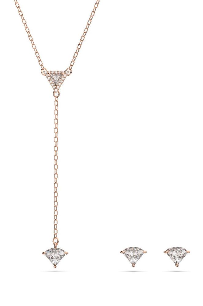 Кольє і сережки Swarovski колір срібний (2581088)