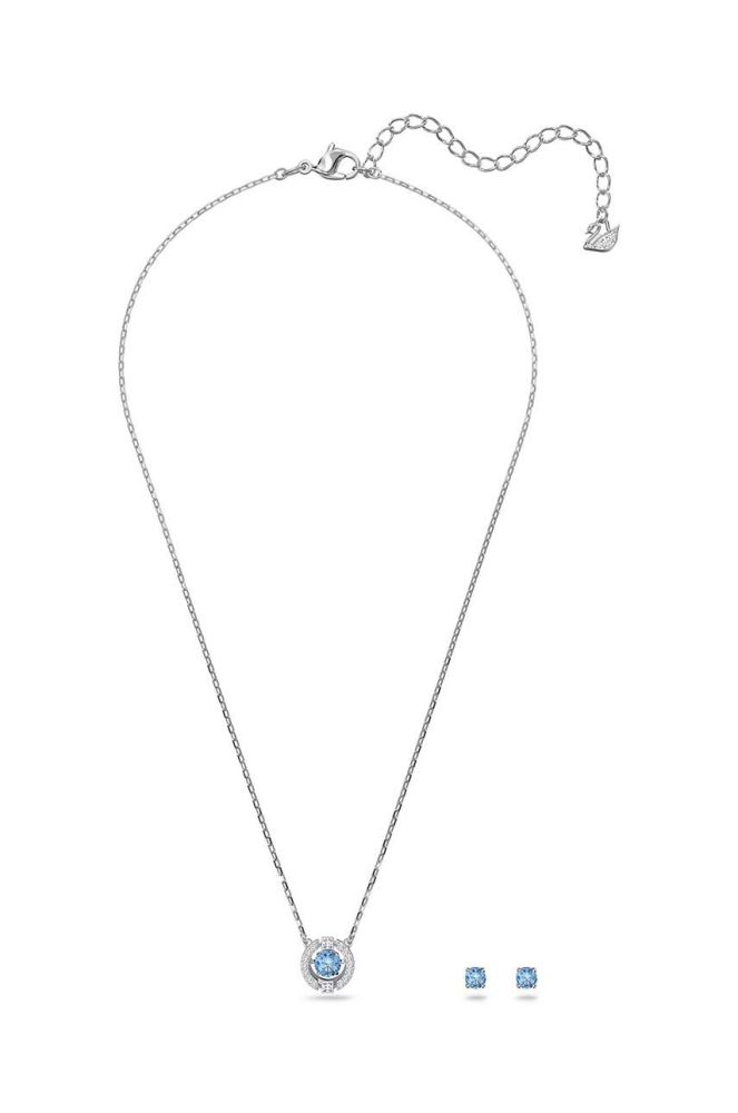 Кольє і сережки Swarovski Sparkling колір срібний