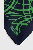 Шовкова хустка на шию Moschino колір синій візерунок
