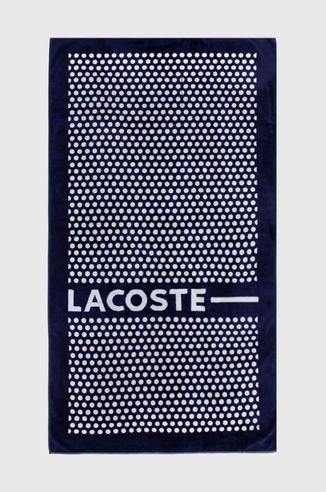 Бавовняний рушник Lacoste колір синій