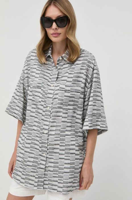 Сорочка Tiger Of Sweden жіноча колір білий relaxed класичний комір