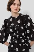 Бавовняна блузка жіноча колір чорний візерунок