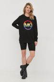 Бавовняна блузка MICHAEL Michael Kors жіноча колір чорний з аплікацією