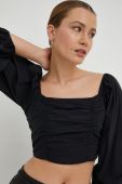 Блузка Gestuz жіноча колір чорний однотонна (2683072)