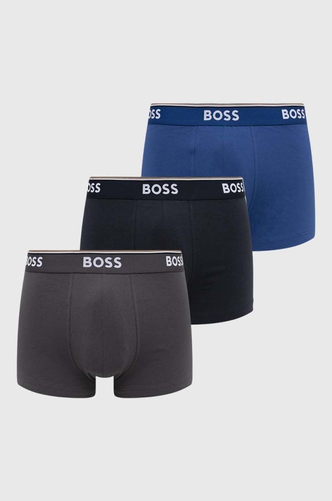 Боксери BOSS (3 - Pack) чоловічі колір блакитний (2629166)