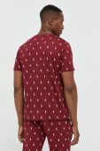 Бавовняна піжамна футболка Polo Ralph Lauren колір бордовий візерунок