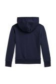 Дитяча кофта Polo Ralph Lauren колір синій з капюшоном з аплікацією