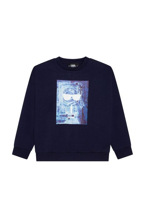 Дитяча кофта Karl Lagerfeld колір синій з принтом