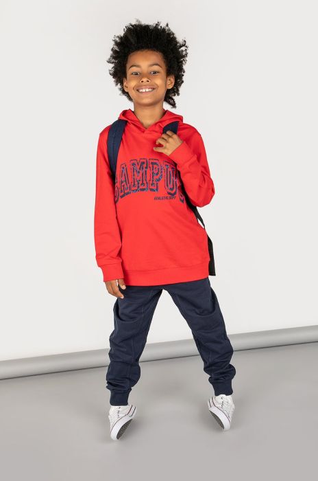 Дитяча бавовняна кофта Coccodrillo колір червоний з принтом (2679986)