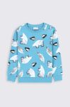 Дитяча бавовняна кофта Coccodrillo колір бірюзовий візерунок