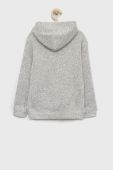 Дитяча кофта Quiksilver колір сірий з капюшоном з аплікацією