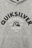 Дитяча кофта Quiksilver колір сірий з капюшоном з аплікацією
