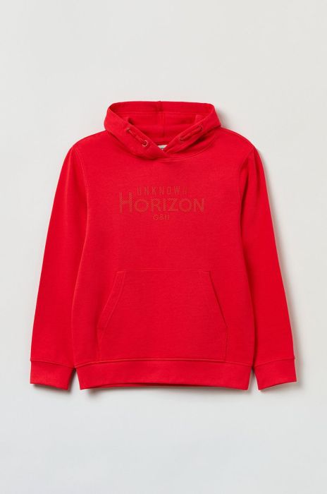 Дитяча бавовняна кофта OVS колір червоний з принтом