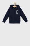 Дитяча кофта EA7 Emporio Armani колір синій однотонна