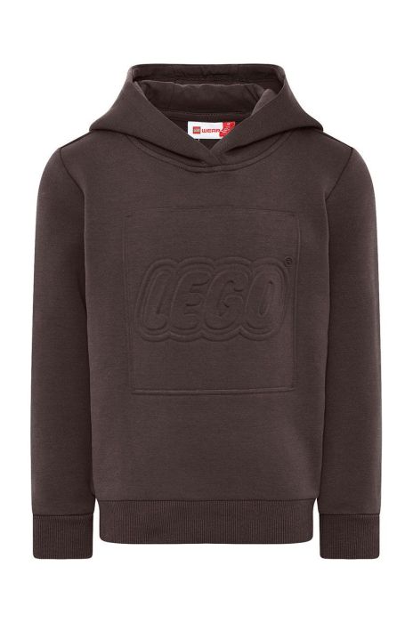 Дитяча кофта Lego Wear колір коричневий з капюшоном з аплікацією