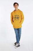Дитяча кофта Protest колір жовтий з капюшоном з принтом