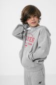 Дитяча кофта 4F колір сірий з принтом (2708637)