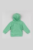 Дитяча кофта zippy колір зелений з капюшоном з принтом (2754692)