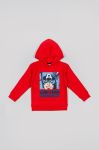 Дитяча бавовняна кофта zippy колір червоний з капюшоном з принтом (2734871)