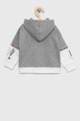Кофта для немовлят Birba&Trybeyond колір сірий з капюшоном візерунок