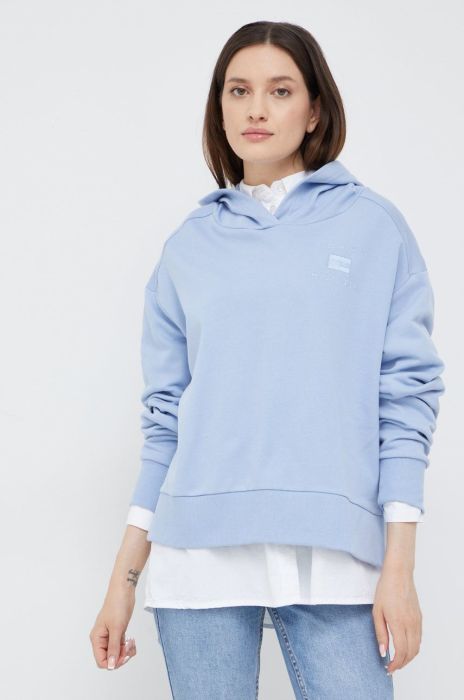 Бавовняна кофта Tommy Hilfiger жіноча  однотонна колір блакитний (2522305)