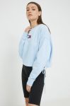 Бавовняна кофта Tommy Jeans жіноча  з аплікацією колір блакитний (2541073)