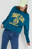 Кофта Tommy Jeans жіноча колір бірюзовий з принтом (2596563)