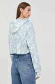 Бавовняна кофта Guess жіноча  з принтом колір блакитний (2411170)