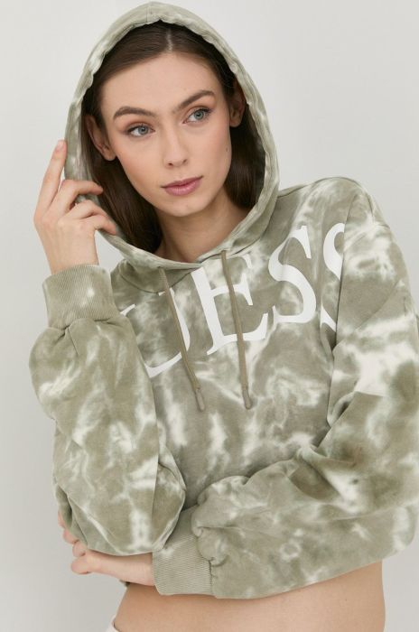 Бавовняна кофта Guess жіноча колір зелений з принтом