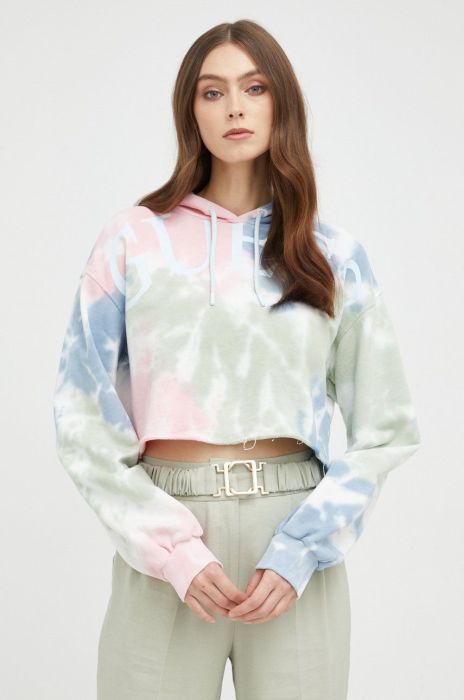 Бавовняна кофта Guess жіноча  з принтом колір барвистий (2411155)