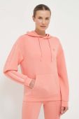 Кофта Guess жіноча колір помаранчевий з капюшоном з принтом (3516968)