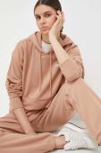 Кофта Dkny жіноча колір коричневий з капюшоном з аплікацією