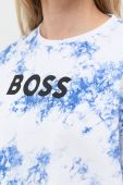 Бавовняна кофта BOSS жіноча  з принтом колір блакитний (2525604)