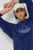 Бавовняна кофта adidas Originals жіноча колір синій з аплікацією