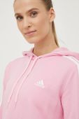 Кофта adidas жіноча колір рожевий з аплікацією (2494736)