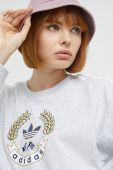 Бавовняна кофта adidas Originals жіноча колір сірий з аплікацією