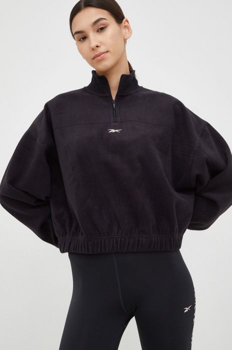 Спортивна кофта Reebok Meet You There жіноча колір чорний однотонна
