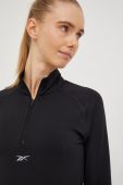 Кофта для бігу Reebok жіноча колір чорний однотонна