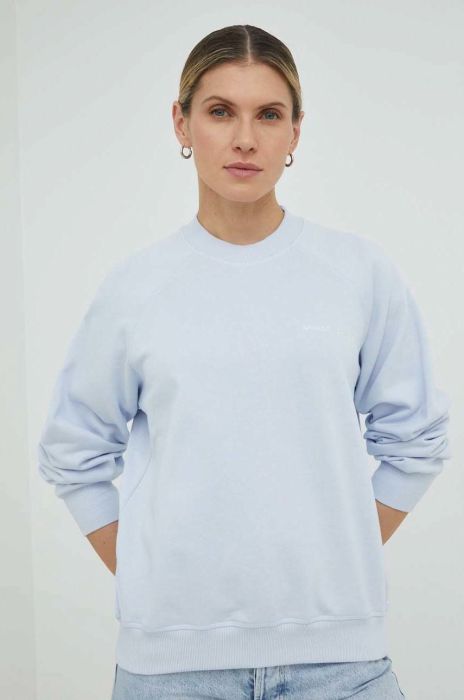 Кофта Samsoe Samsoe жіноча  однотонна колір блакитний (2915779)