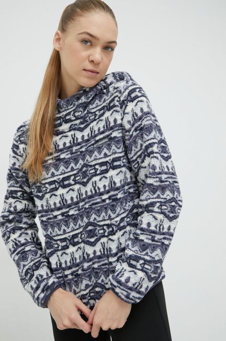 Кофта Columbia жіноча з капюшоном однотонна колір блакитний